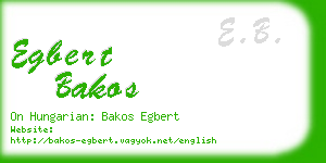 egbert bakos business card